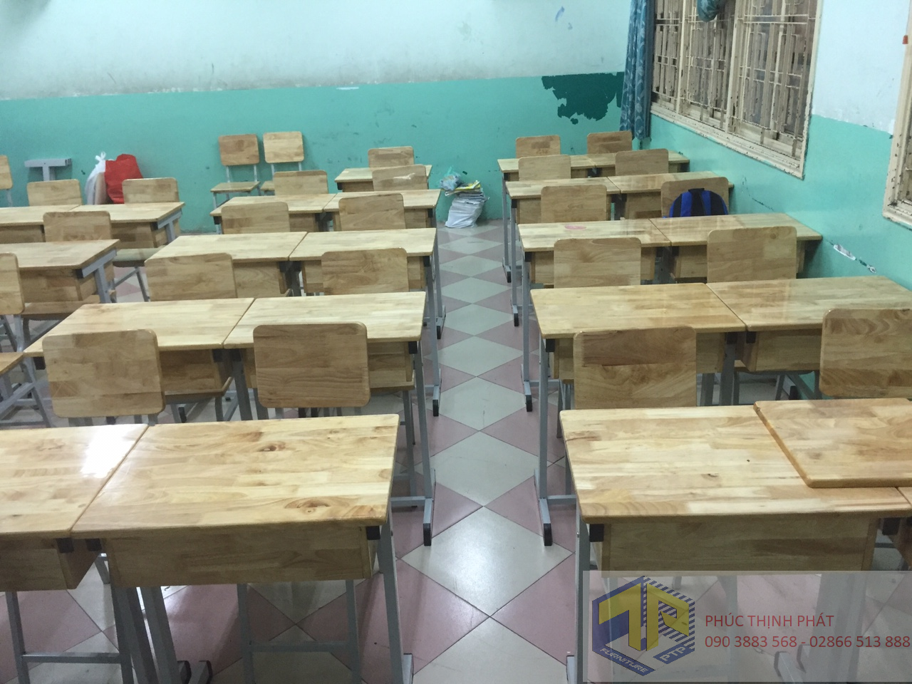 bàn ghế học sinh gỗ cao su