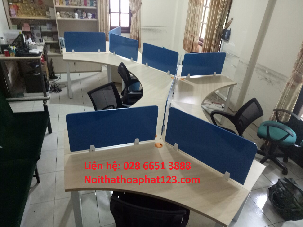 Cụm bàn Lục giác Khuyết cạnh CBLK-03