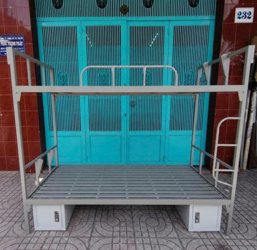 Giường tầng giát sắt có hòm đồ GTGS-1985BH