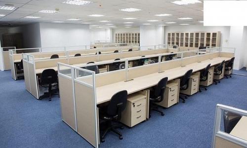 Vách ngăn bàn làm việc gỗ kính PTVNK-07