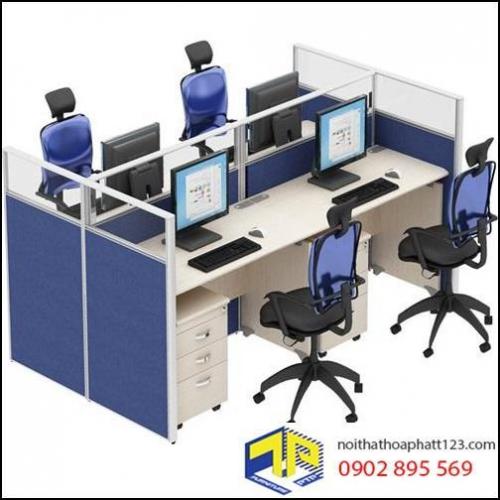 Vách ngăn bàn làm việc nỉ kính VNNK