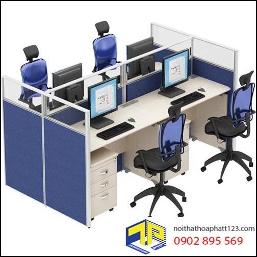 Vách ngăn bàn làm việc nỉ kính VNNK